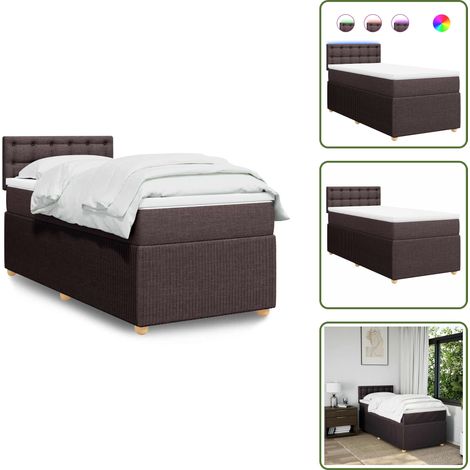 Sommier à lattes de lit avec matelas Marron foncé 80x200 cm - Sommier À Lattes De Lit - Sommiers À Lattes De Lit - Lit - Meuble De Chambre À Coucher (1/5)