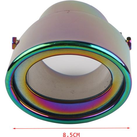 Embout d'échappement universel en acier inoxydable antirouille pour tuyaux de 5,3 cm à 3,8 cm de diamètre, coloris droit. (1/4)
