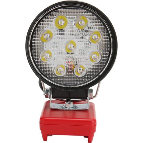 Lampe LED sans fil 27W, torche de chantier portable à double modes, projecteur rechargeable avec sortie USB, éclairage de travail à main (1/5)