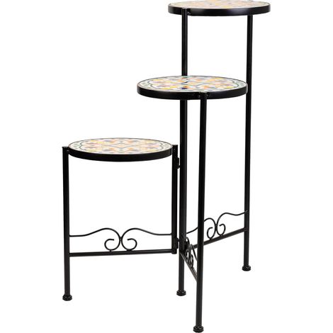 Set 3 soportes de mosaico y metal multicolor