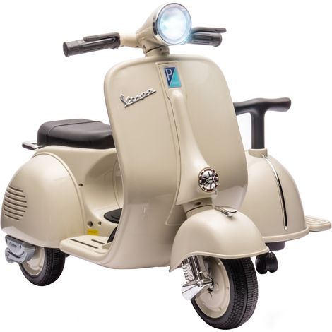 Moto Électrique Enfants sous Licence VESPA 6V Crème dès 3 Ans (1/5)