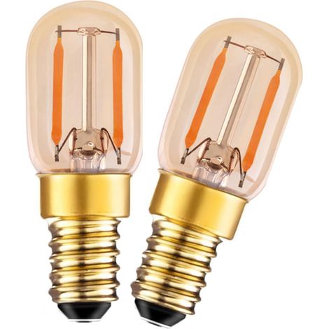 Vintage E14 Ampoule LED 1W Mini Couleur Ambre Verre Ampoule, Lumière Douce 2200K, Equivalent 10W, Ampoule à Filament LED E14,Lot de 2 (1/5)