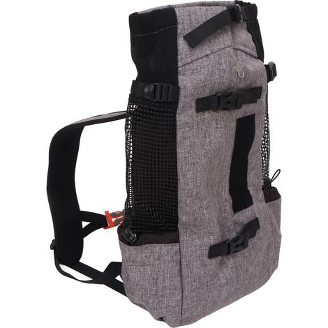 Sac à dos de transport pour animaux de compagnie, multifonctionnel, en nylon respirant et maille, pour chats, idéal pour les voyages et le cyclisme en extérieur, taille XS, gris. (1/5)