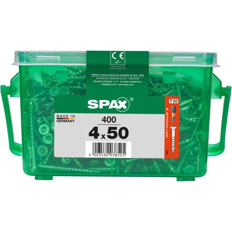 Spax Universalschrauben 4.0 x 50 mm TX 20 Senkkopf - 400 Stk. Holzschrauben