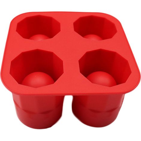 Moule à glaçons cylindrique Rouge TPR Réutilisable pour Cocktails et Pots de Succulentes Compact 10x10cm (1/5)
