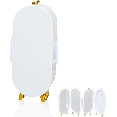 Support pliant pour affichage avec miroir, organisateur de bijoux, rangement pour boucles d'oreilles, design discret, anti-poussière et peu encombrant, pour boucles d'oreilles, collier fin (1/5)