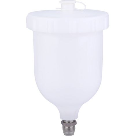 Pot de Peinture en Plastique de 600 ML à Haute dureté, Pot de Pistolet à Peinture de Grande capacité avec Connecteur fileté pour D-evilbiss/T-EKNA Pro Pri FLG, Blanc (1/5)