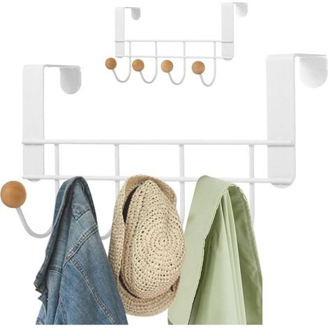 Türhaken mit 4 Metallhaken, Türhaken, Handtuchhalter, Garderobenhaken fürs Badezimmer (1/5)