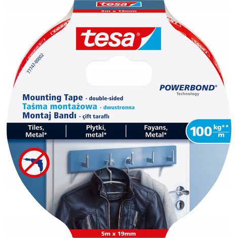 TESA POWERBOND DOPPELSEITIGES KLEBEBAND 5 m x 19 mm FÜR FLIESEN (1/5)