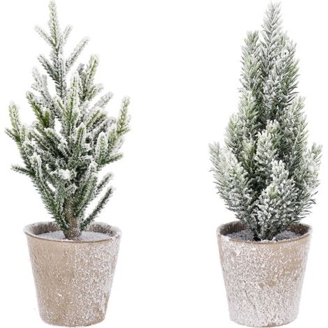 MINI ALBERO DI NATALE INNEVATO CON VASO BIZZOTTO 25H ASSORTITO PREZZO CAD