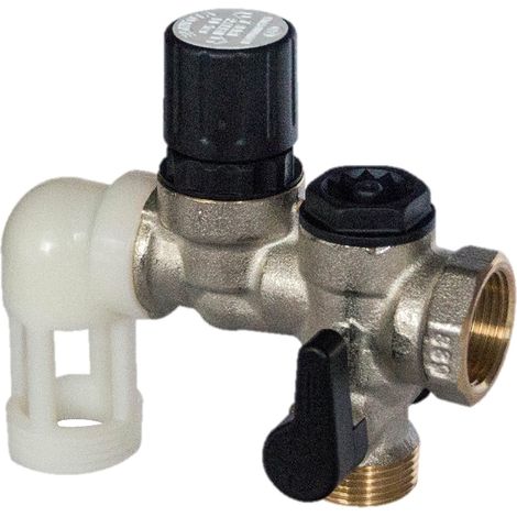 1 Groupe De Sécurité Coudé Inox 20x27 Pour Chauffe-Eau Horizontal Cumulus (1/5)