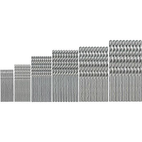 60 forets à queue droite de 1,0 à 3,2 mm en acier rapide (HSS) pour outils électroportatifs.