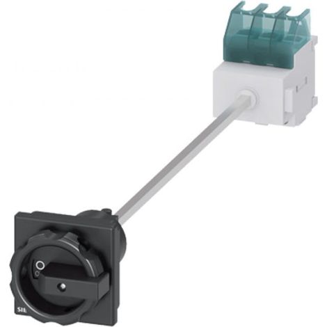 Interrupteur principal triphasé 32 A 11,5 kW AC23A 400 V, montage sur plaque avec axe, bouton noir, 4 trous 3LD2213-0TK51