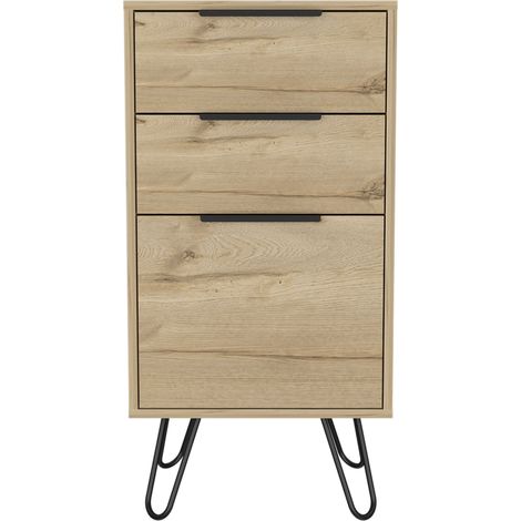 TUHOME Cassettiera London, Tre Cassetti, Superficie Superiore, Gambe a Forcina (1/5)