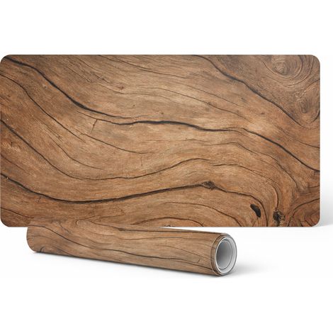 Protector de vinilo para el lugar de trabajo con textura de madera, 120 x 60 cm.