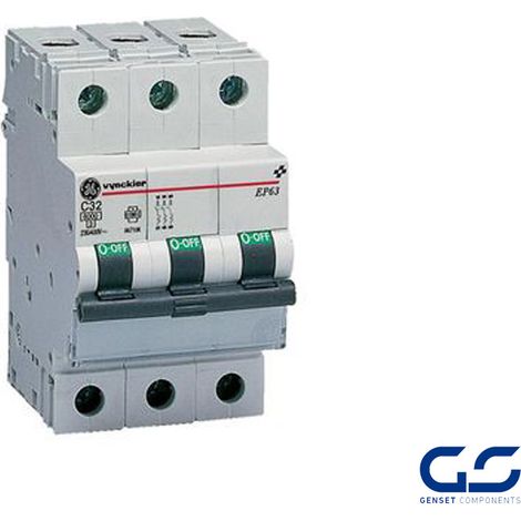 Interruptor Magnetotérmico 3P 40A curva B 6KA General Electric 672177 EAN 541365672177