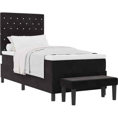 Maison Exclusive - Letto a molle con testiera Nero 200 x 90 cm Velluto (1/5)