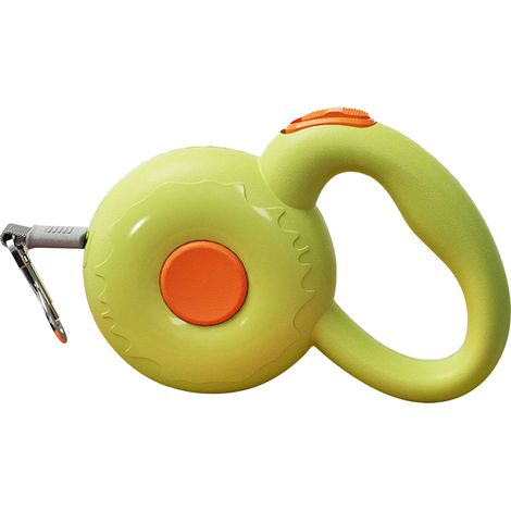 Automatische Hundeleine mit schützendem U-förmigem Griff, ringförmig, einziehbar und teleskopierbar, olivgrün, 3 m (9,8 ft). (1/5)