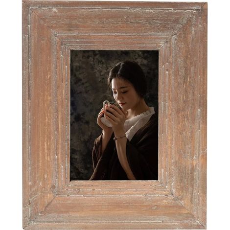 Elegante cornice portafoto in legno, 21x17 cm, in stile moderno - Marrone chiaro (1/4)