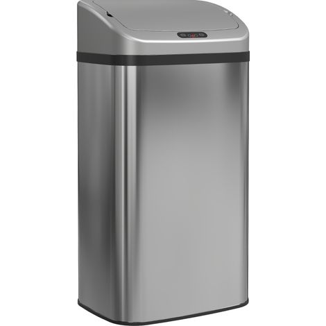 48-L-Sensor-Mülleimer aus Edelstahl in Silber (1/5)