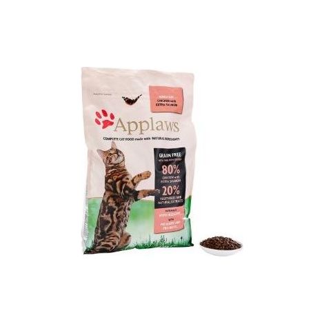 Alimento seco premium para gatos adultos Applaws, pollo y salmón esterilizados, 400 g