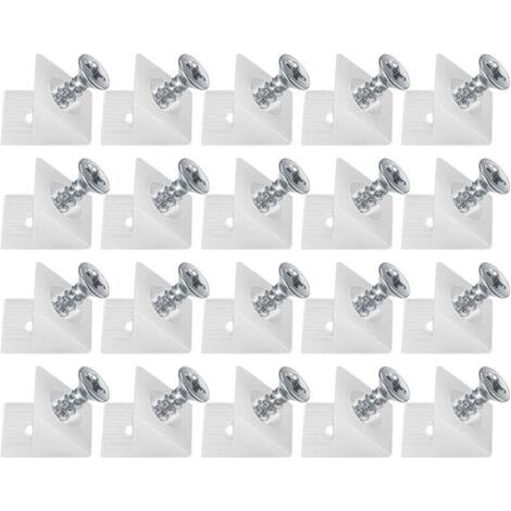 20 Schubladeneinteiler aus Kunststoff, Winkelhalterung, hintere Stabilisatoren, Bodenverbindung für Schubladen mit Schrauben, zur Reparatur durchhängender Regalböden (1/4)