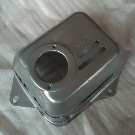 GX100 Schalldämpferabdeckung (GX100, GCV135, GCV160, GC135, GC160), Metallabdeckung, reduziert Auspuffgeräusche, verhindert Verbrennungen, geeignet für Honda-Motoren. (1/2)