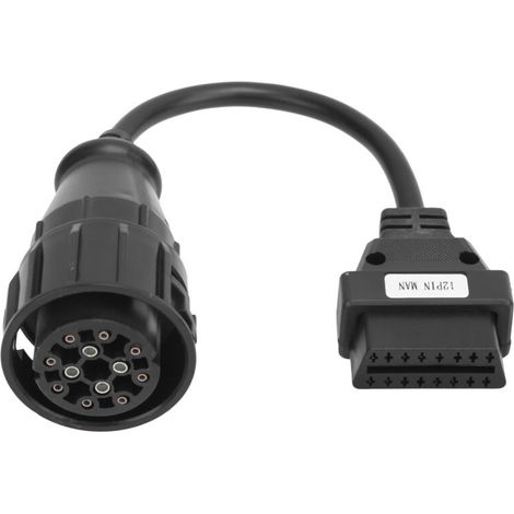 Adaptateur OBD2 12pin Man à 16pin Truck Diagnostic Extension Câble Remplacement pour Delphi (1/4)