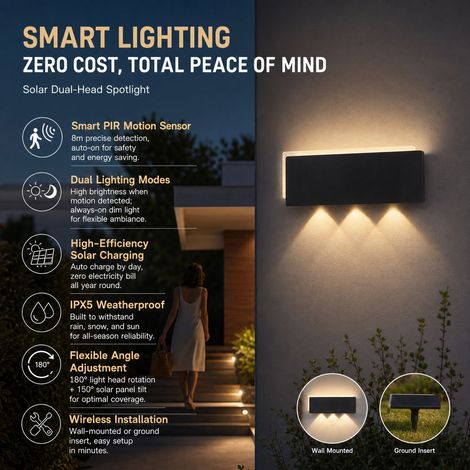 Applique murale LED design moderne, acier et acrylique, 28x10cm, 8W, lumière tricolore réglable blanc/neutre/chaud pour salon chambre (1/4)