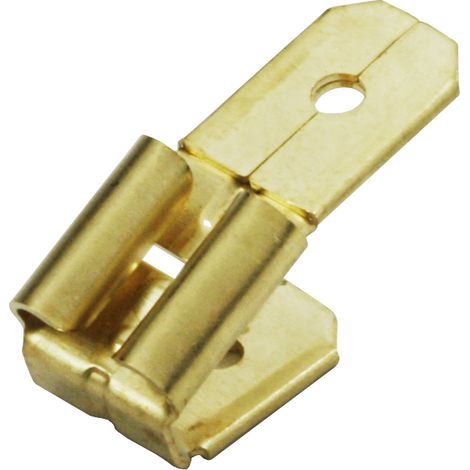 Rs Pro – Cosse électrique faston 6.35mm – Raccord à sertir femelle vers mâle – Placage laiton pour conductivité optimale – Lot de 10 unités