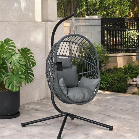 Hamac grau en stahl Polyester 120 x 106 x 188 cm (1/5)