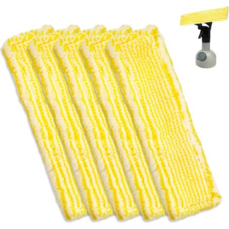 5 PCS Chiffons de Nettoyage en Microfibre, Bonnette Microfibre Lingette Compatible avec Karcher Nettoyeur Vitre Wv2 Wv5 Wv6 Plus, Premium Pour Nettoyeur Vitre Aspirateur de Fenêtre Accessoires