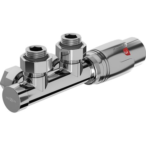 Mexen G00 thermostat-Set Winkel, Duplex, DN50, Chrom - W907-900-01 (1/3)