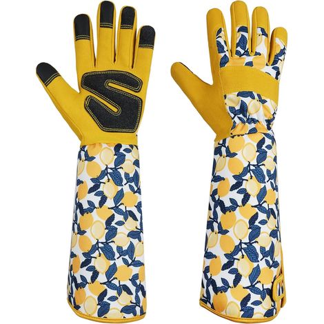 Women Gardening Gloves, Yellow Garden Work Gloves for Women, Non-Slip, Lightweight and Breathable for Yard, Outdoor Gardening Versatile (M) (1/5)