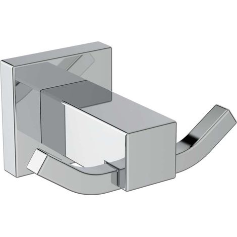 Gancho para toallas IOM CUADRADO doble cromado IDEAL ESTÁNDAR (1/3)