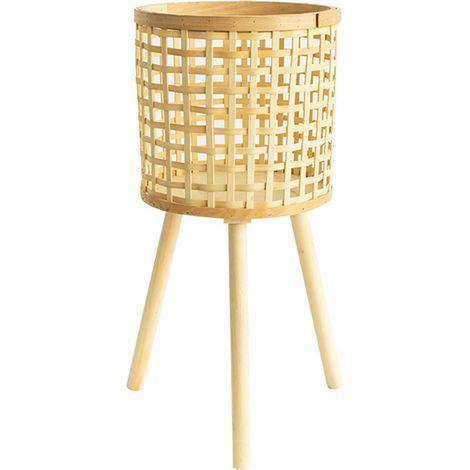 Jardinière haute en rotin synthétique tressé, étagères de sol pour salon. (1/5)