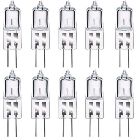 G4 Halogenlampen, 12 V 20 W G4 Halogen Stiftsockellampe, 2800 K Warmweiß, dimmbar, G4 Klare Kapsellampe, 10er-Pack [Energieklasse C] (1/4)