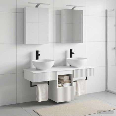 vidaXL Set di Armadi da Bagno 5 pcs Bianco 40 x 10,5 x 60,5 cm (1/5)