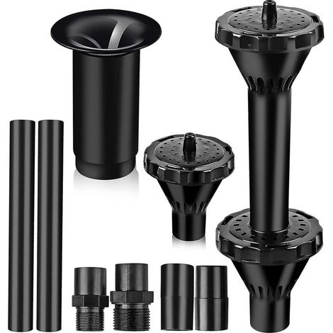 Kit de buses pour fontaine, têtes de pulvérisation en plastique pour petits bassins, 3 jets d'eau différents : fleur, champignon et deux niveaux (taille L) (1/5)
