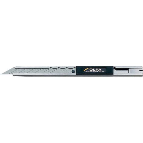 Cutter OLFA avec verrouillage automatique, manche en acier inoxydable et lame de 9 mm