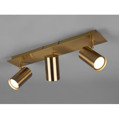 Deckenstrahler MARLEY Altmessing 3-flammig, Breite 48cm