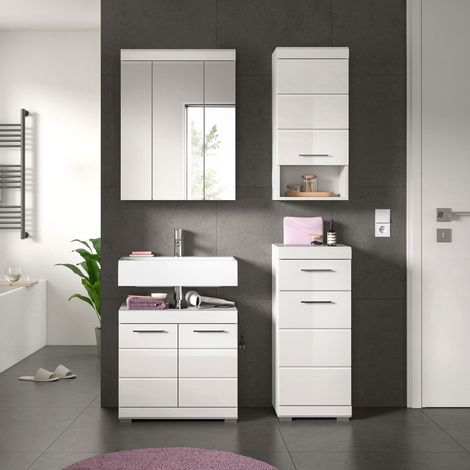 Scout ensemble de meubles de salle de bains S96 blanc brillant, blanc. (1/5)