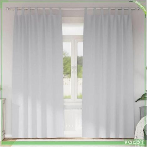 Rideaux occultants - FAFEISY - 4107570 - Gris pâle - 225 x 140 cm - Lot de 2 - Bloque 80–90% lumière (1/5)