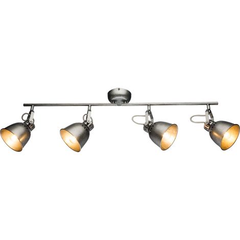 RETRO plafonnier spot salon salle à manger faisceau lumineux rail pivotant argent-gris Globo 54651-4