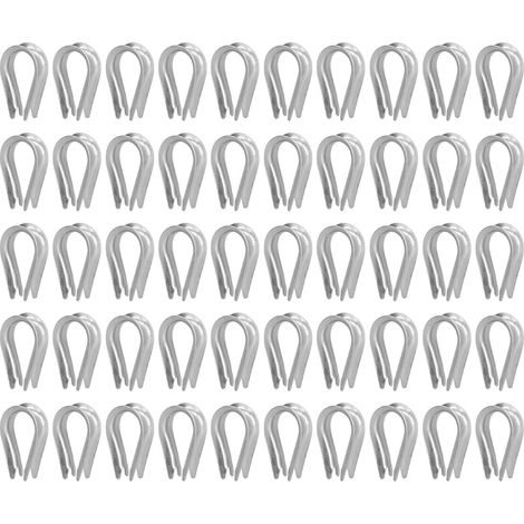 50 cosses à sertir pour câbles métalliques, outils de gréement en acier inoxydable pour l'industrie de la construction navale (M3 (3 mm))