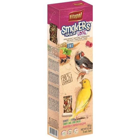 Vitapol Smakers pour canaris et diamants mandarins Mix 3 sticks 150g