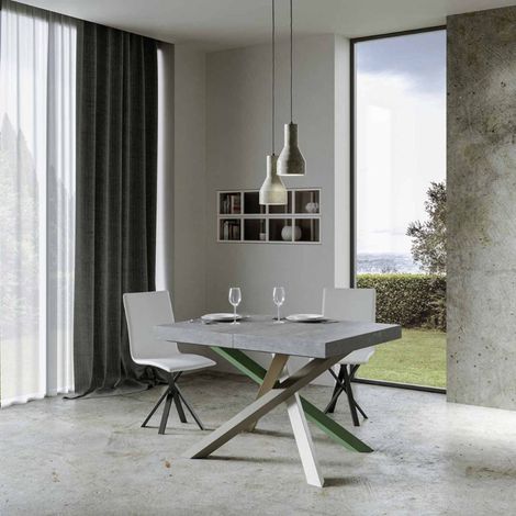 Tavolo allungabile 130/234x90 cm Volantis cemento gambe multicolore 4/A