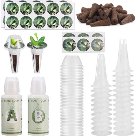 Toivize-Kit 25 Pods Hydroponiques - Paniers Ronds + Coton + Couvercles - Compatible Aerogarden - Tourbe Biochar - Autocollants Inclus (1/5)