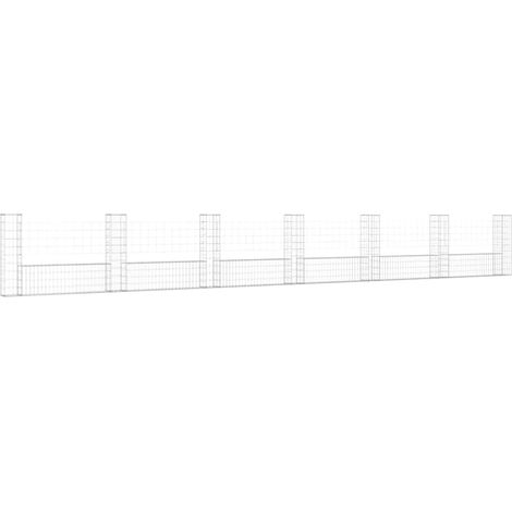 Maison Exclusive - Gabionenkorb U-Form mit 7 Säulen Eisen 740x20x