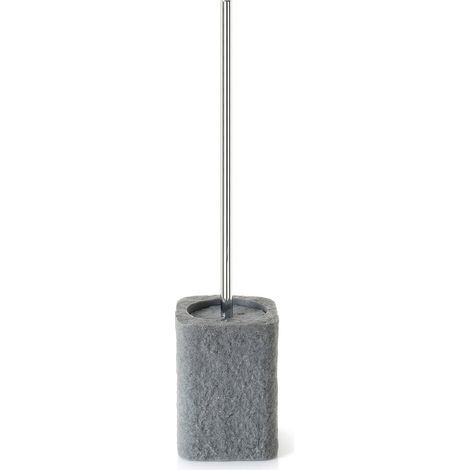 Scopino WC d’appoggio con ciuffo in setole in resina e sabbia AR33 Gedy serie ARIES Grigio (1/2)